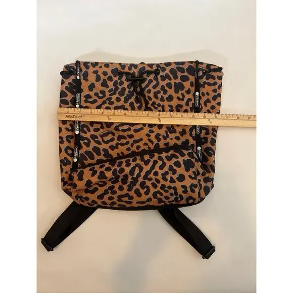 LeSportsac leopard print drawstring backpack bag purse - Picture 10 of 10